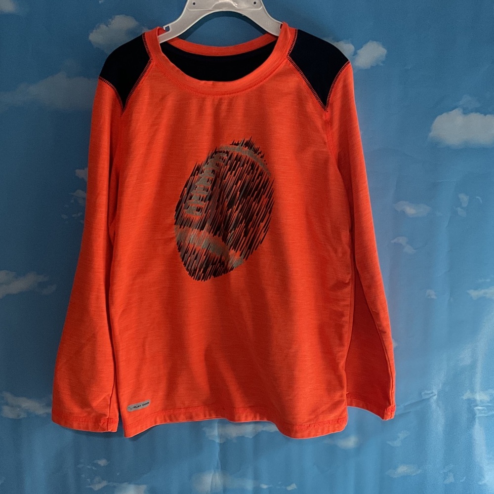 Orange Football Graphic Kids Shirt
